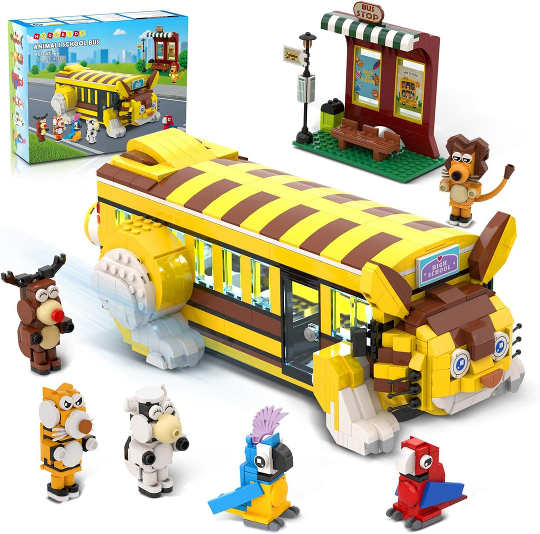HOGOKIDS Juego de construcción de autobús escolar para