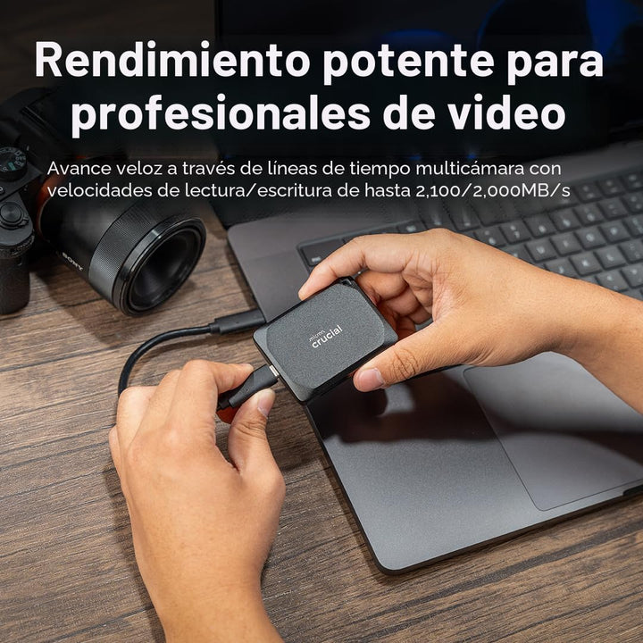 Crucial X10 Pro SSD portátil de 4 TB, lectura de hasta 2100 MB\/s,...