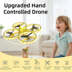 2025 Dron mejorado controlado a mano para niños, aeronave somatosensorial con control de reloj inteligente, aeronave de detección de gestos, control remoto LED genial, flips de 360°, cuadricóptero