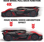 1/24 Coches de juguete fundidos a presión con spray compatibles con Bugatti Bolide