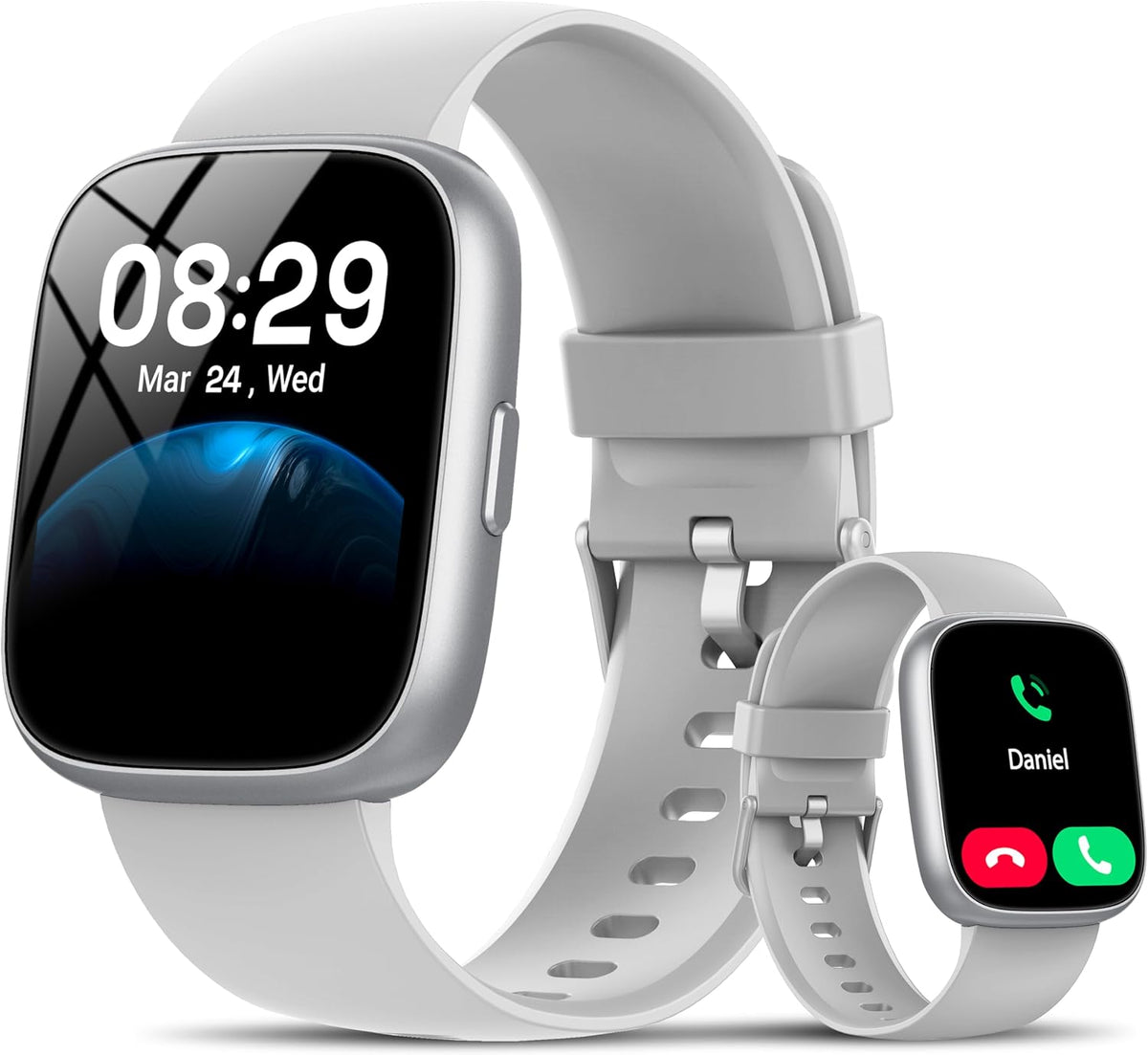 Reloj inteligente con Alexa integrado, rastreador de fitness de llamadas Bluetooth HD de 1.83 pulgadas