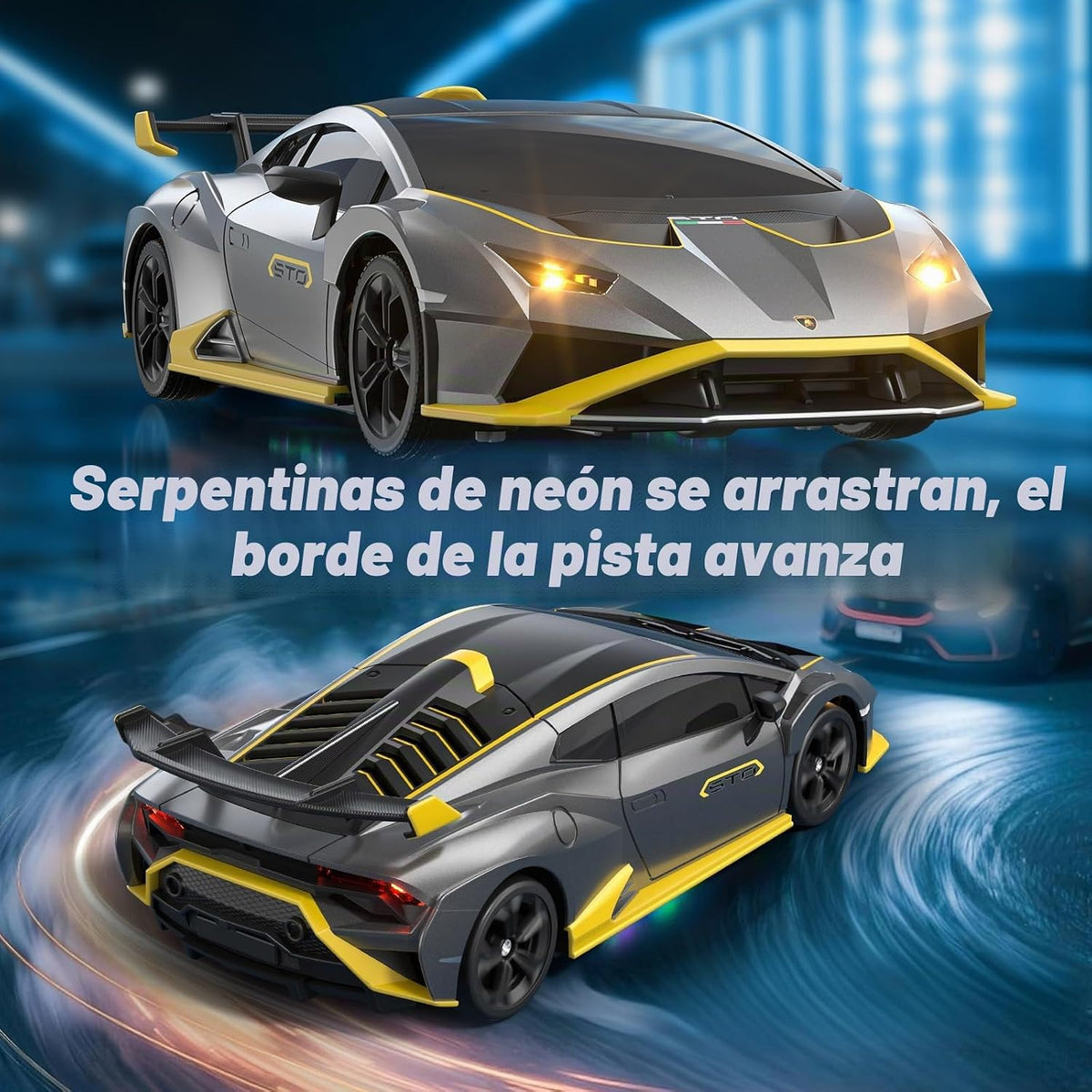 Lamborghini - Coche de juguete Lambo escala 1:24 (gris)