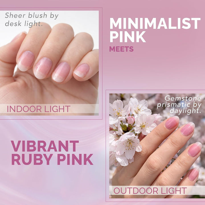 Perfect Formula Capa de gel rosa rubí, fortalecedor de uñas, tratam...
