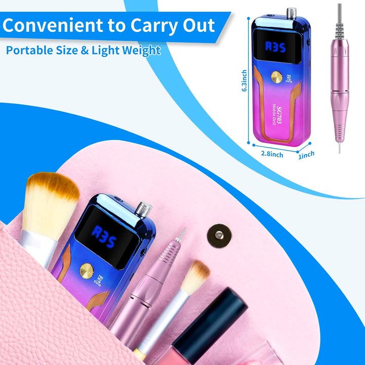 Taladro de uñas portátil profesional de 35000 RPM, máquina eléctric...