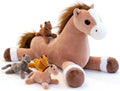 Jrystar 5 piezas de animales de peluche de caballo, gran animal de...