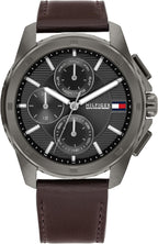 Tommy Hilfiger Reloj clásico de cuarzo multifunción – Reloj de pulsera con correa de cuero para hombre – Resistente al agua hasta 5 ATM/164 ft – Moda premium para uso diario – 1.732 in