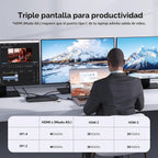 WAVLINK Estación de acoplamiento, base DisplayLink con 3 monitores para Mac y Windows, 13 en 1 con carga de 100 W, 3 HDMI, 5 puertos USB, Ethernet, SD/TF, audio