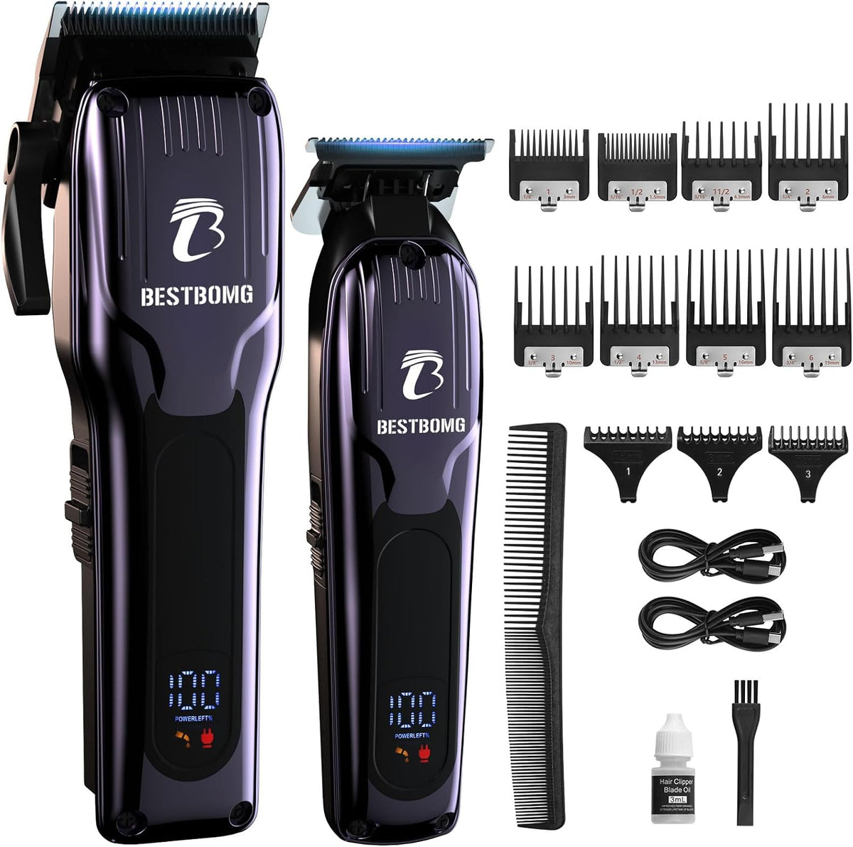 BESTBOMG® Cortadora de pelo profesional para hombres, juego de cort...