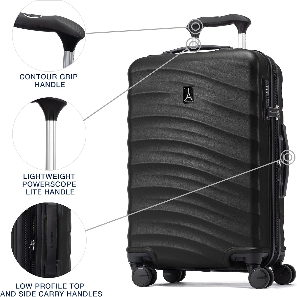 Travelpro Maxlite Air V2 - Bolso de mano extensible rígido, negro, 20