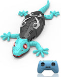 Rc - Juguetes de escalada de pared para niños de 3 años en adelante, Gecko de pared azul, lagarto eléctrico con control remoto con ojos brillantes LED, juguete genial, regalos de cumpleaños para niños y niñas