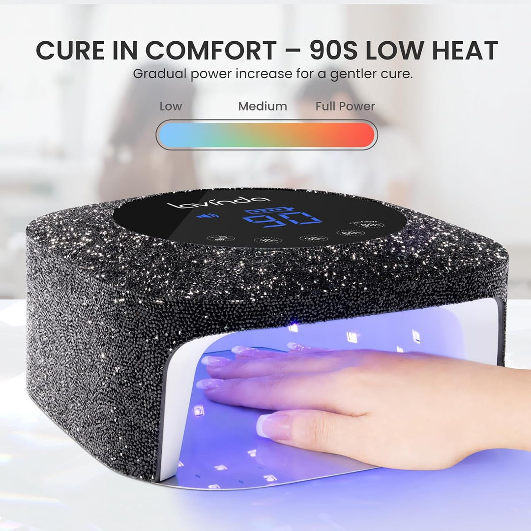Lavinda Lámpara de uñas UV de 54W, luz UV para uñas de gel, lámpara...