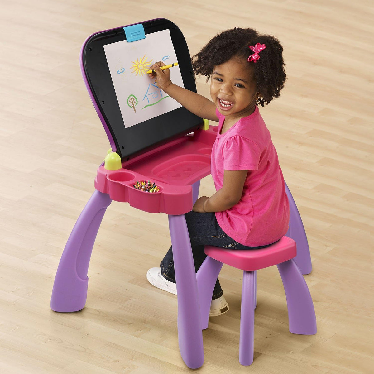 VTech Escritorio de actividades Touch y Learn (embalaje sin frustraciones), morado