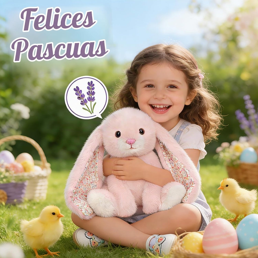 Easfan Juguete de peluche con peso de conejo para microondas para niños de