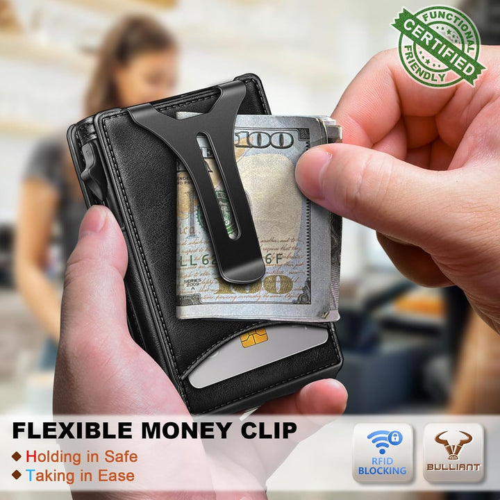 BULLIANT Billetera magnética de metal con clip para dinero, 9 tarje...
