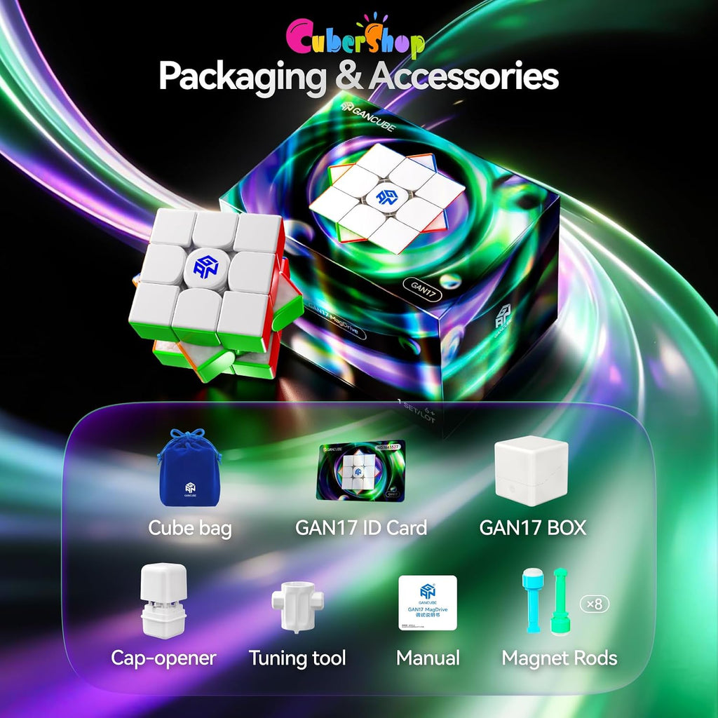 CuberShop GAN 17 MagDrive MagLev 3x3 Speed Cube, UV 2026 Premium Flagship