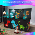 Caja de juguetes Extra Large, cofre de almacenamiento para niños con tapa, 40"x16"x16", negro