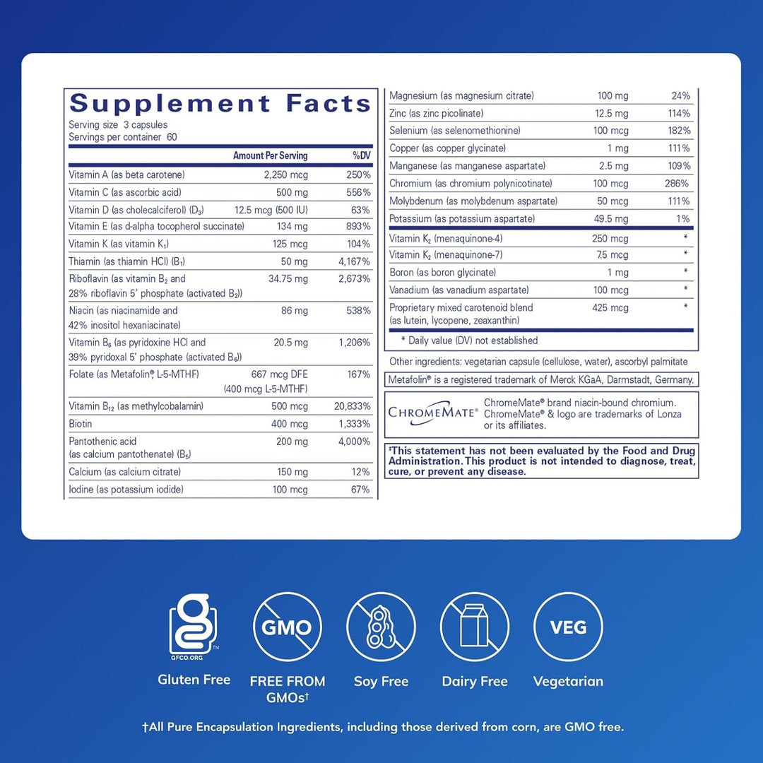 Pure Encapsulations Nutrient 950 con vitamina K 180's - Supleme...