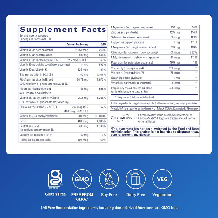 Pure Encapsulations Nutrient 950 con vitamina K 180's - Supleme...