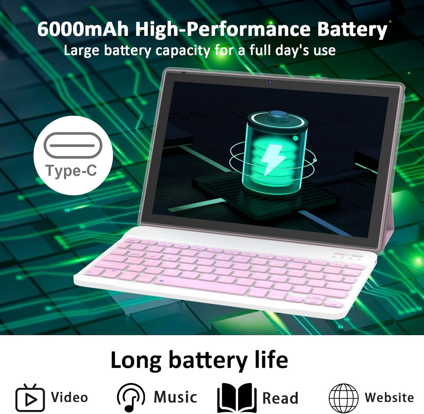 Vyrolinia Tablet Android 15 10 pulgadas 12 GB RAM+64 GB ROM\/1 TB t...