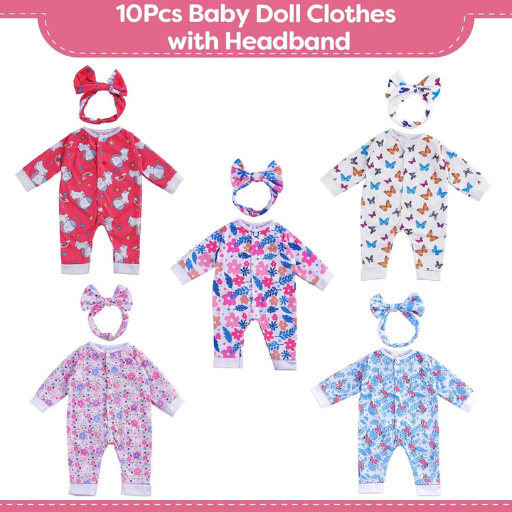 BABESIDE Ropa de muñeca Reborn para muñecas de 17 a 22 pulgadas, 5...