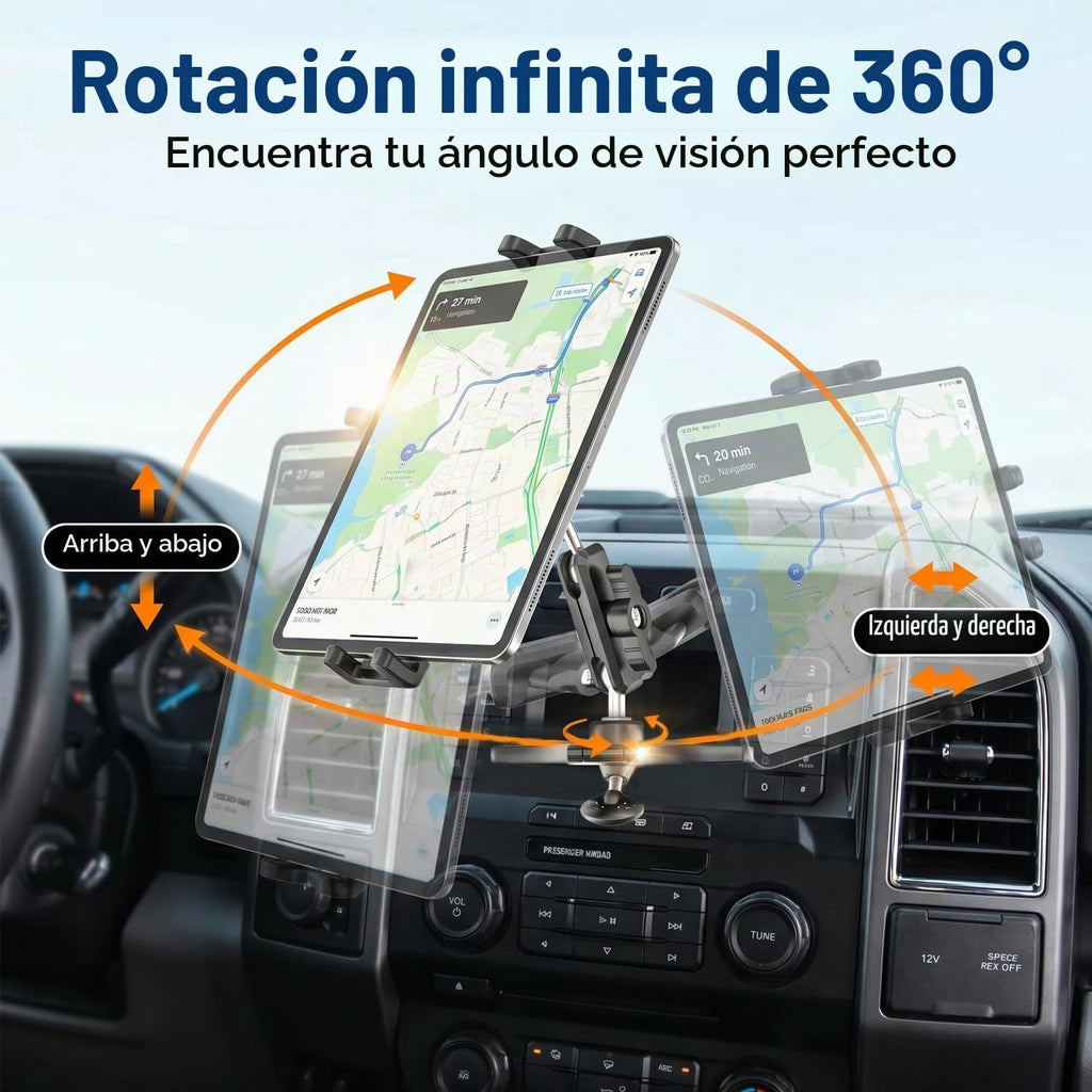 Soporte de coche para iPad con ranura para CD – Brazo de metal duradero, soporte ajustable de movimiento completo para tablet, coche, camión, SUV, soporte resistente para reproductor de CD
