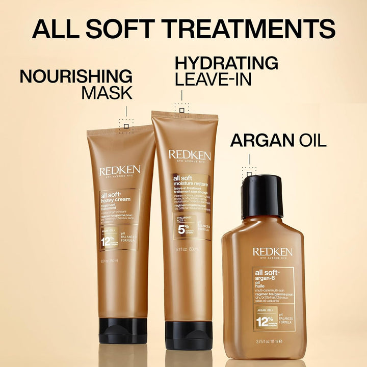 Tratamiento de restauración de humedad sin enjuague Redken All Soft...
