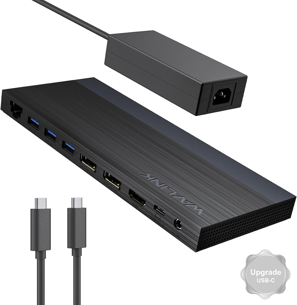 Estación de acoplamiento para portátil,WAVLINK Dock 3 Monitores,Dual DP