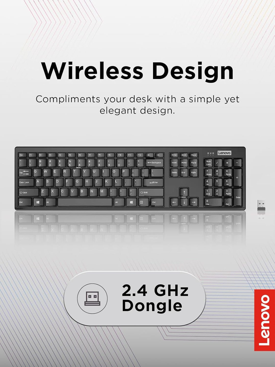 Lenovo Teclado compacto inalámbrico 100 - Teclado inalámbrico para...