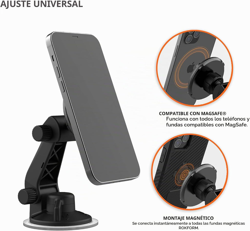 ROKFORM - Soporte magnético ajustable para el parabrisas, compatible con