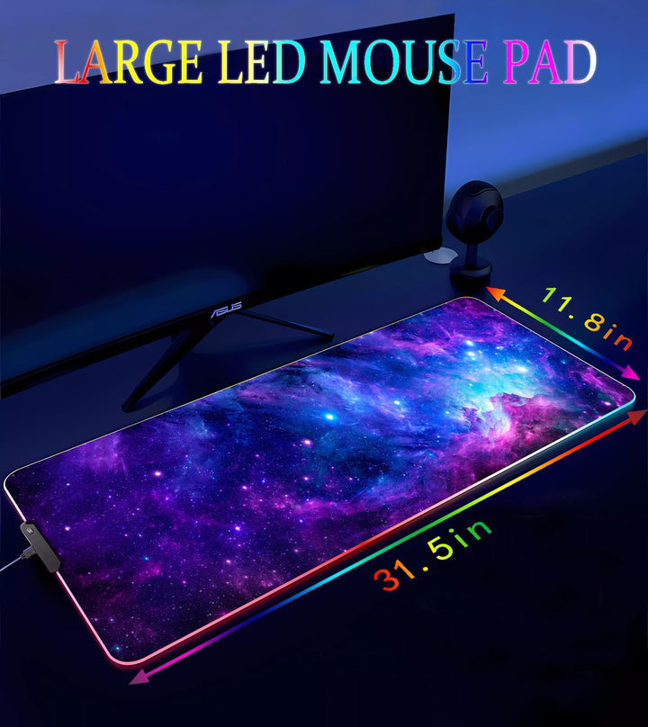Armanza Alfombrilla de ratón RGB para juegos, alfombrilla grande co...
