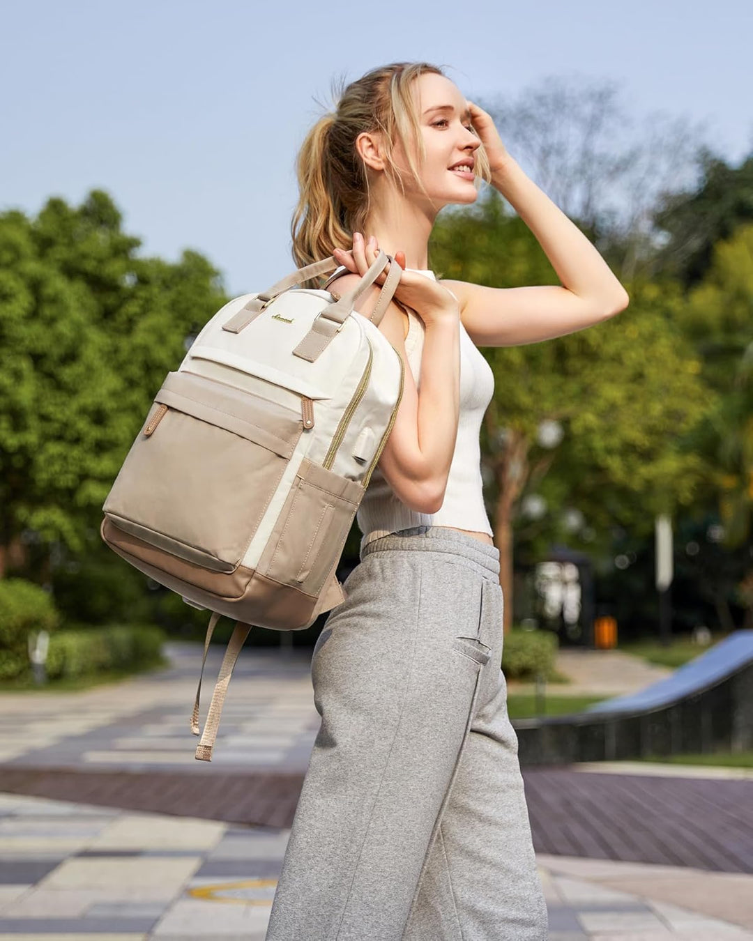 LOVEVOOK - Mochila para laptop de viaje para mujer, antirrobo, con...