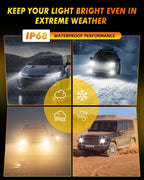 Termitor Bombillas LED H13/9008 de alto rendimiento, 120,000 lm ultra brillo hi/bajo, 6500 K blanco frío, tamaño mini halógeno 1:1, luz H13 Powersports con ventilador de refrigeración, instalación de