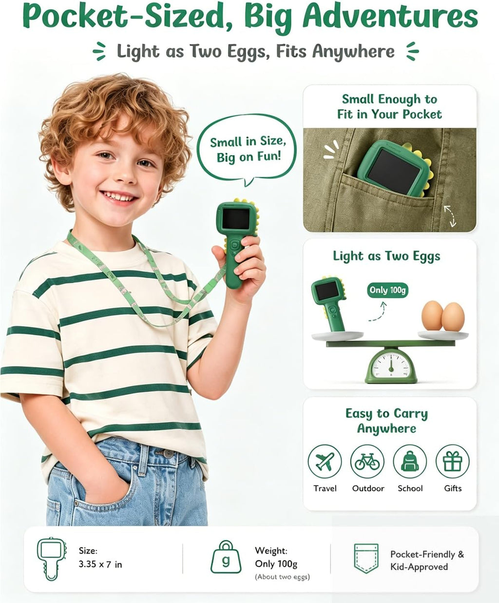 Cámara de microscopio para niños regalos juguetes - Microscopio de bolsillo