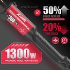 Perno de calentador de inducción 1300 W 110 V, kit de herramientas de extracción de calentador de perno de inducción con 10 bobinas para extracción de tornillos oxidados, rojo