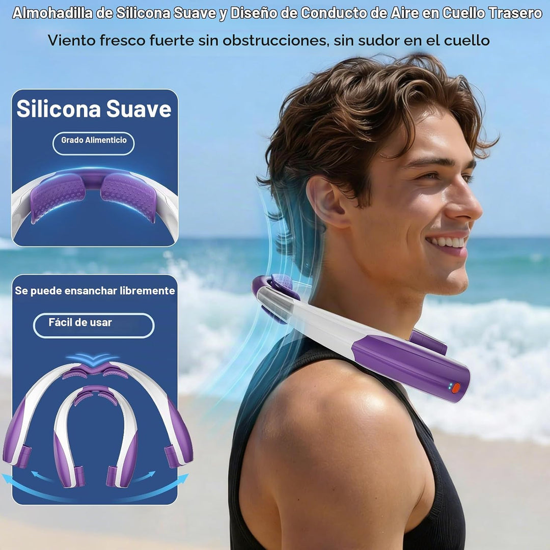 Elrerue Ventilador de cuello portátil, ventilador personal recargab...