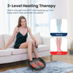 COMFIER Shiatsu - Masajeador de pies con calor para neuropatía de fascitis plantar, masajeador de pies con vibración de amasamiento profundo para mamá, papá, hombres y mujeres, uso en casa y oficina
