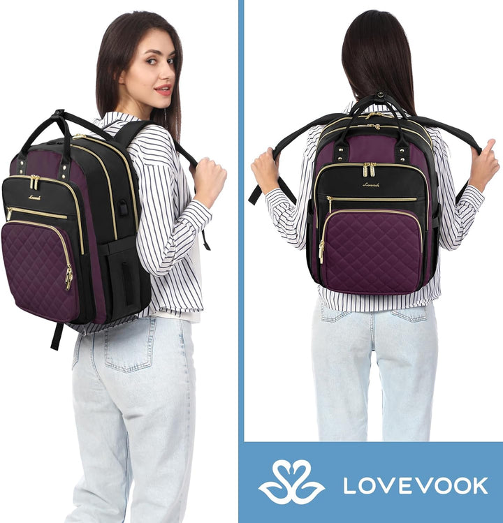 LOVEVOOK Mochila para laptop para mujer con compartimento separado...