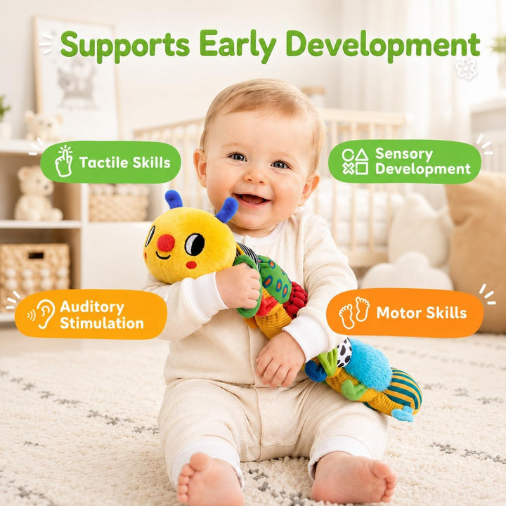 JoyCat Oruga sensorial para bebé, juguete para bebés de 6 a 12 mese...