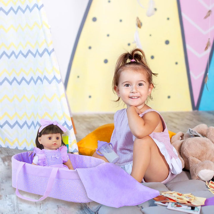 18INDC 11 piezas de ropa de muñeca de bebé con diseño floral morado...