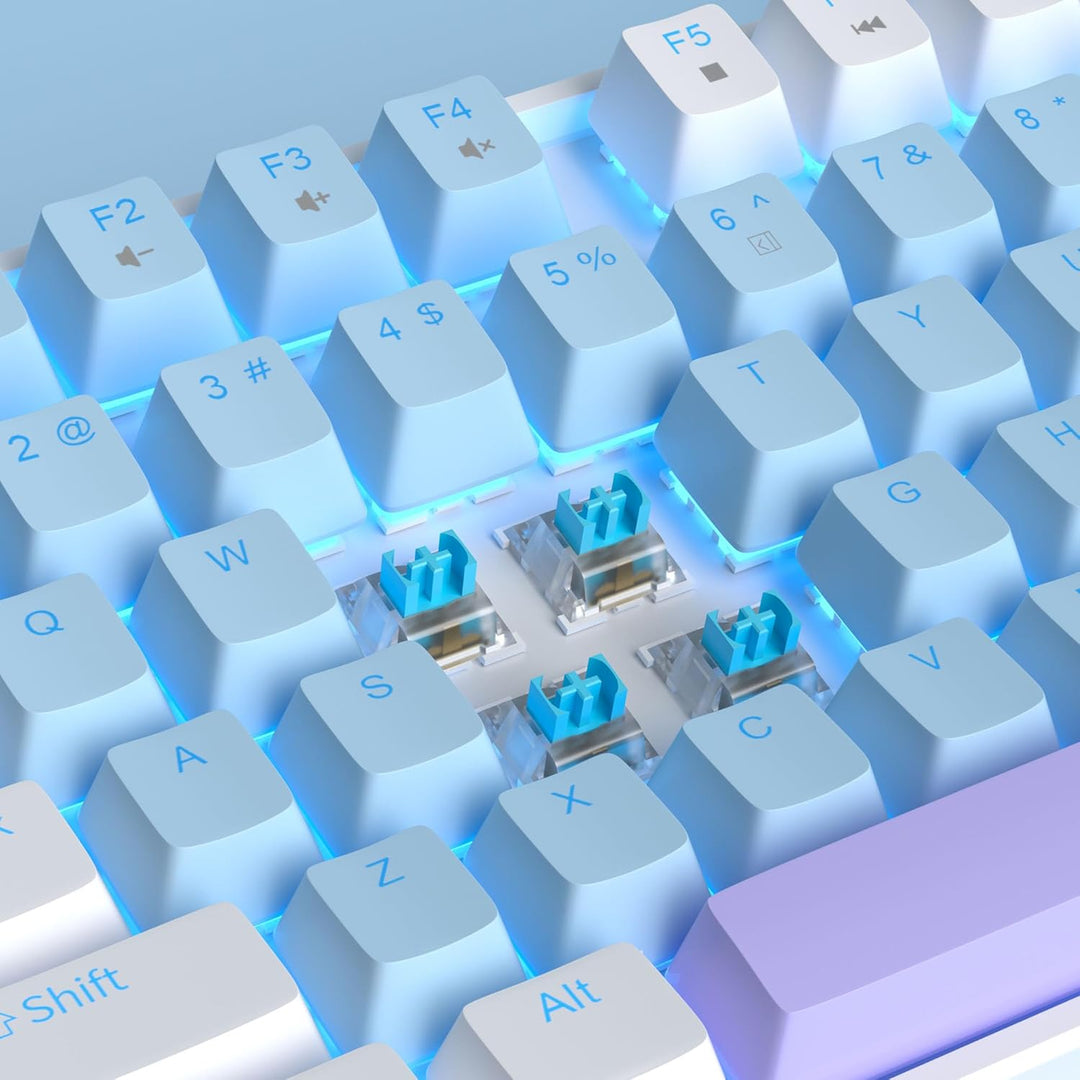 MageGee - Teclado mecánico portátil 75% para juegos con switch azul...