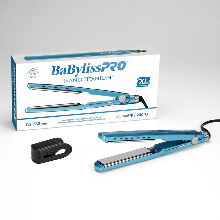BabylissPRO Nano Titanium Ionic Hair Straightener, Professional Fla...
