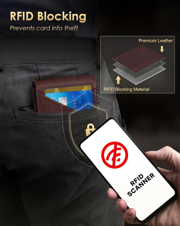 QLD Cartera para hombre \u2013 Bloqueo RFID [funcional y práctico]...