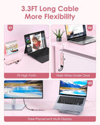 LENTION Hub USB C de cable de 3.3 pies de largo, 4K @60Hz, 100 W PD