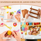 Shuttle Art Arcilla seca al aire para niños, tienda de alimentos, kit de 21 piezas de arcilla para modelar con herramientas de escultura y tutoriales, segura y antiadherente, regalos de manualidades para niños y niñas