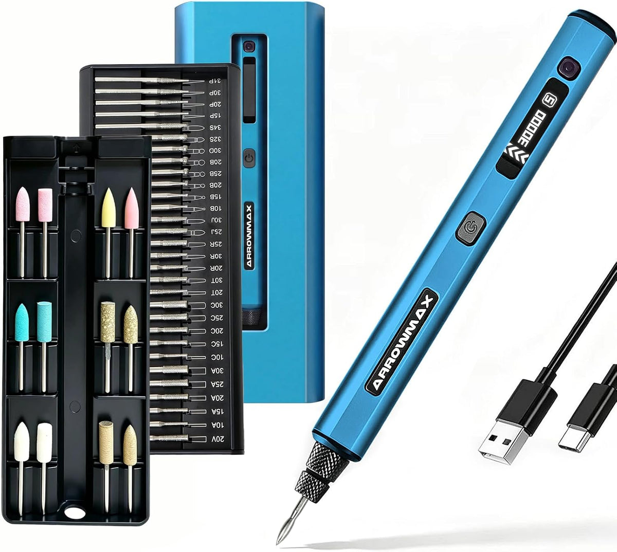 ARROWMAX - Mini kit de herramientas rotativas inalámbricas de 5 velocidades