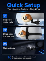 Cámara inalámbrica CarPlay para coche de bebé para iPhone, monitor...