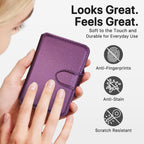 Cartera magnética para teléfono con bloqueo RFID, imán fuerte