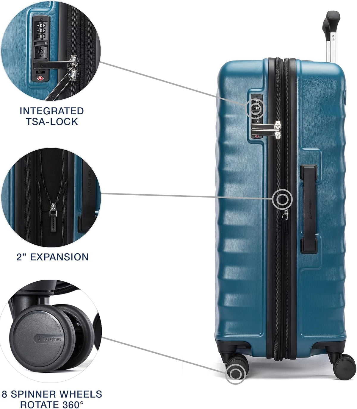 Travelpro Maxlite Air V2 Maleta de rueda giratoria con lados duros expandible, Verde azulado