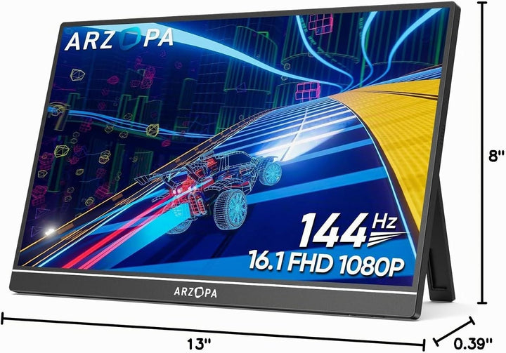 ARZOPA Monitor portátil para juegos de 16.1 pulgadas y 144 Hz, 106%...