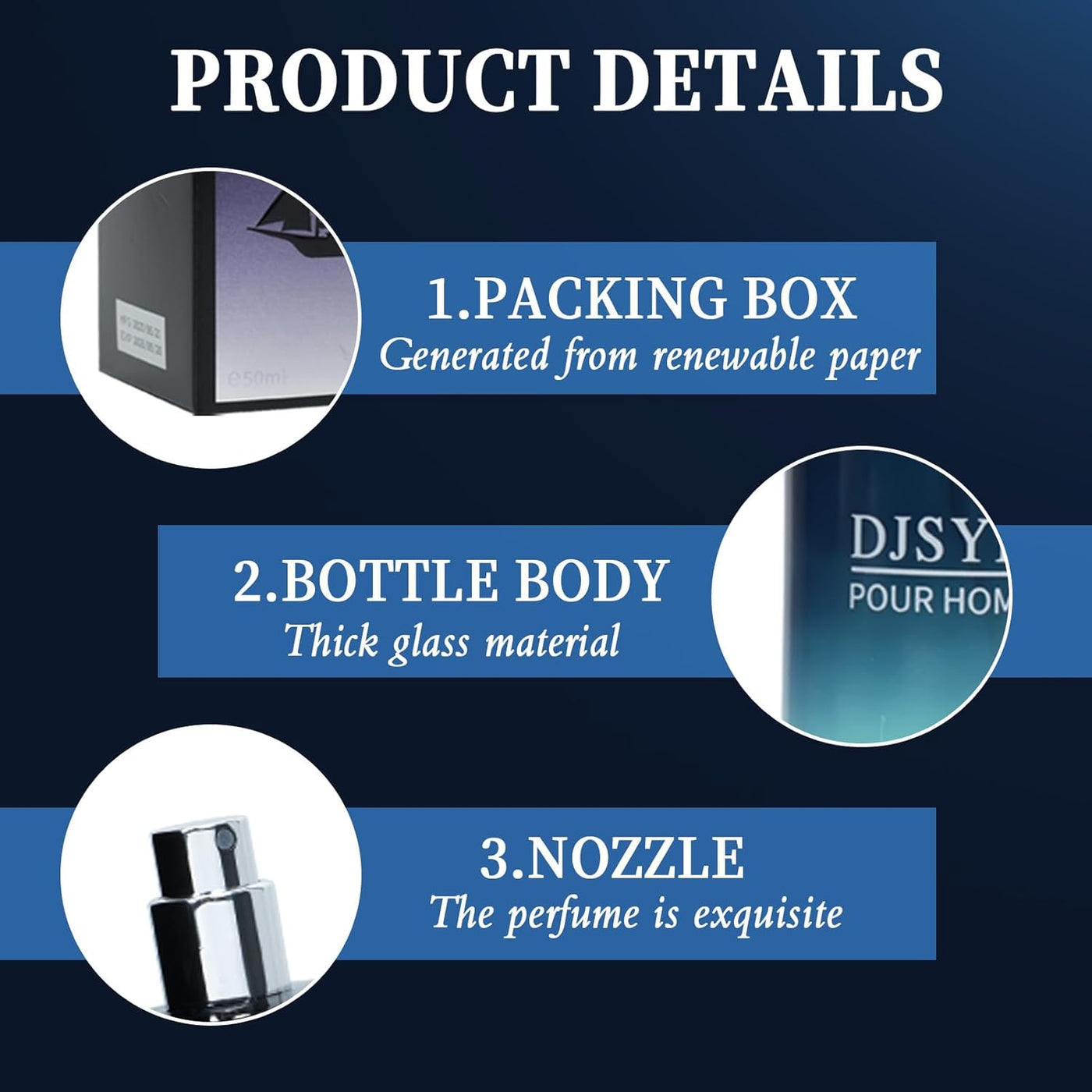 DJSYIM Eau de Toilette para hombre, perfume para hombre, colonia de...